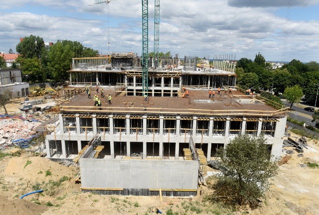 Trwa budowa Centrum Zdrowia Matki i Dziecka w Zielonej Górze - stan robót z 3 lipca 2019 roku