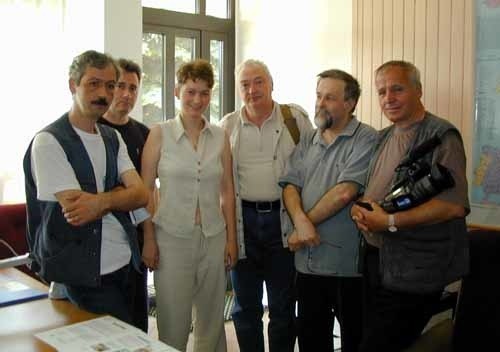 Rumuńska ekipa dziennikarzy w Ryszardem Ruszkiewiczem (drugi z prawej).