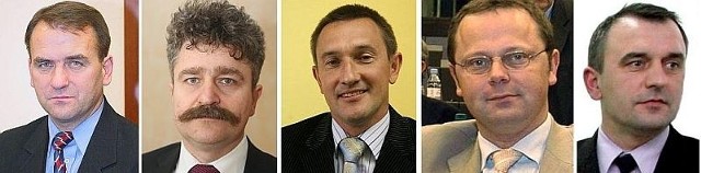 Liderzy list największych partii w regionie: Janusz Koza (PS), Krzysztof Słoń (PiS), Grzegorz Świercz (PO), Andrzej Szejna (SLA), Piotr Żołądek (PSL).