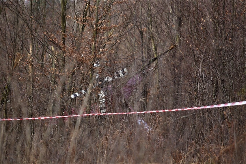 Śmigłowiec Karola Kani rozbił się w lesie. Teren był...