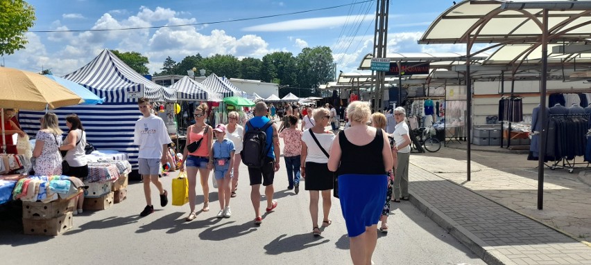 Mnóstwo osób na targowisku w Ostrowcu w sobotę, 18 czerwca. Które stragany były oblegane? Zobaczcie zdjęcia 