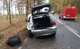 Koszęcin - Boronów: Wypadek na DW907 ZDJĘCIA Zderzenie trzech samochodów, dwie osoby trafiły do szpitala