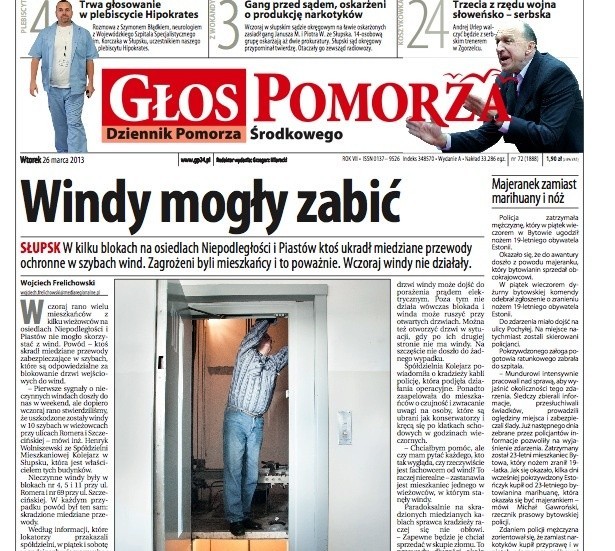 We wtorek w "Głosie": Windy w Słupsku mogły zabić.