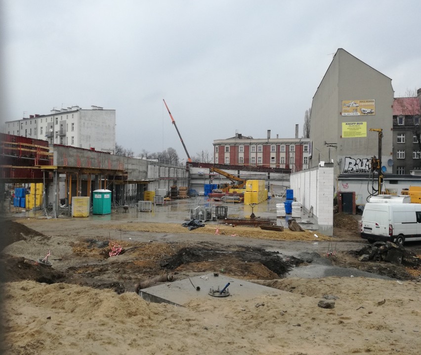 Budowa nowego Lidla w centrum Katowic