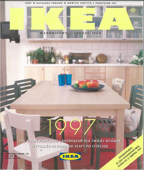 Pierwszy polski katalog IKEA na 1997 rok. Okladka