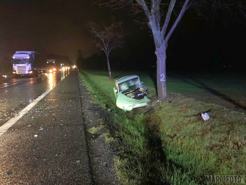 Wypadek na drodze krajowej nr 46 w Opolu. Zderzenie dwóch samochodów