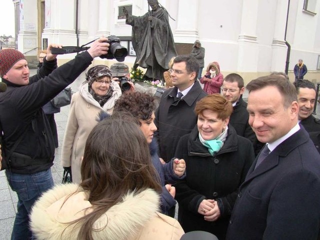 Andrzej Duda w Wadowicach w 2015r.