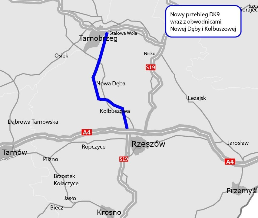 Nowy przebieg drogi krajowej numer 9. Ogłoszono przetarg na prace przygotowawcze dla budowy odcinków między Tarnobrzegiem a Rzeszowem