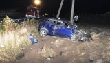 Wypadek w powiecie łukowskim: Fiat dachował. Nie żyje 22-latka