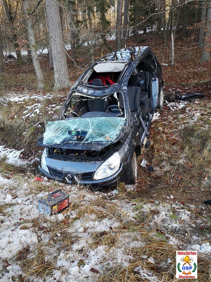 Wypadek na trasie Złocieniec - Siecino