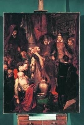 Jan Matejko. "Zabicie Wapowskiego w czasie koronacji Henryka Walezego".