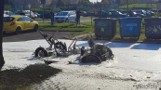 Pożar samochodu w Opolu. Na ul. Chełmskiej spalił się pojazd nauki jazdy, tzw. microcar. Zostało samo podwozie