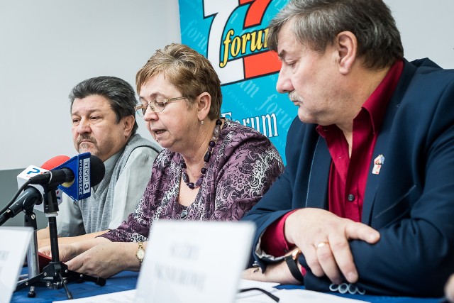 Adam Makowski, Halina Peplińska i Andrzej Arndt podczas wczorajszej konferencji prasowej FZZ.