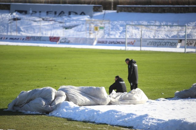 Stadion w Sosnowcu podczas sparingu Zagłębie - Wisła Kraków