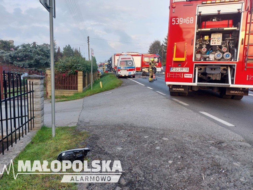 Wypadek w Makowie Podhalańskim na wysokości os. Pawlicówka....