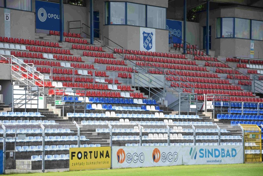 Stadion Odry w przededniu restartu 1 ligi w Opolu.