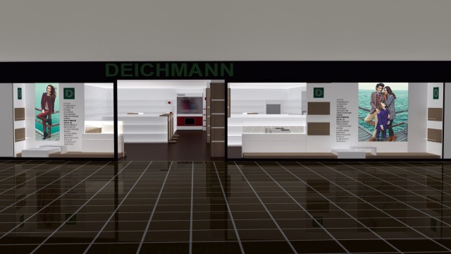 Wizualizacja witryny sklepu obuwniczego Deichmann w Galerii Katowickiej