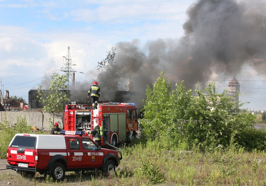 Pożar w hucie Szopienice w Katowicach