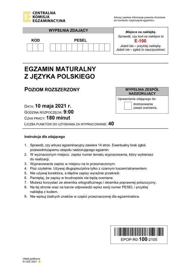 Matura z polskiego na poziomie rozszerzonym