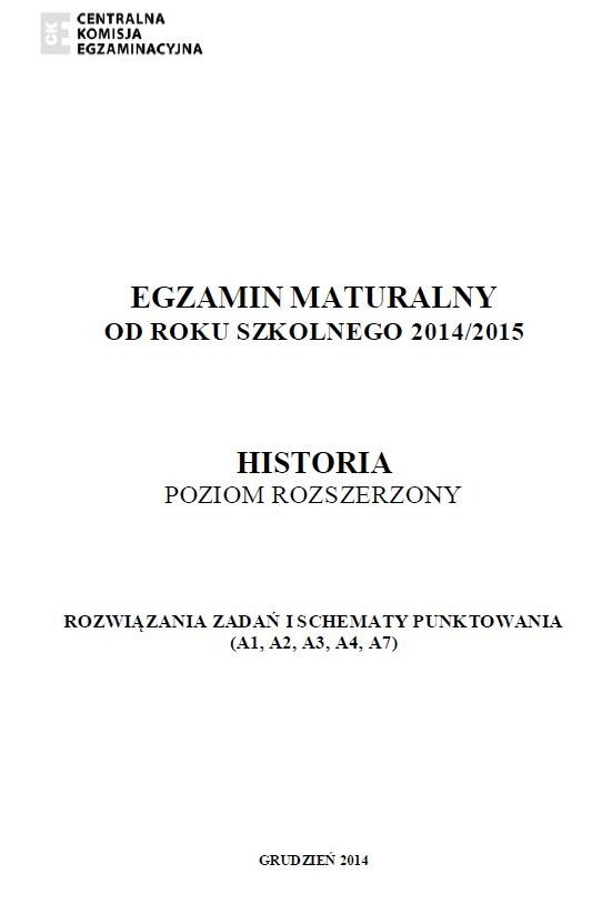 MATURA próbna 2015 z historii [KLUCZ ODPOWIEDZI] 