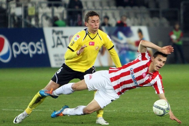 Piotr Mroziński zdobył gola, dzięki któremu Widzew w ostatnim meczu z Cracovią wreszcie wywalczył punkt  na wyjeździe.