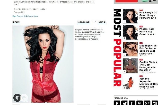 Katy Perry w "GQ" (fot. screen z gq.com)
