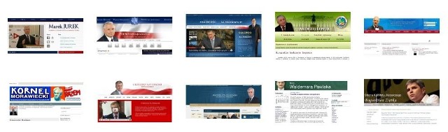 Główne strony witryn kandydatów na prezydenta