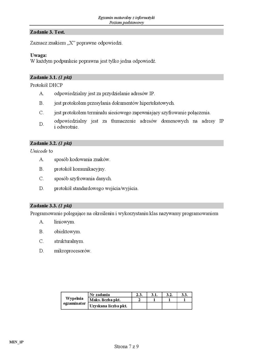 Stara matura 2016: INFORMATYKA podstawowa [ARKUSZ CKE,...