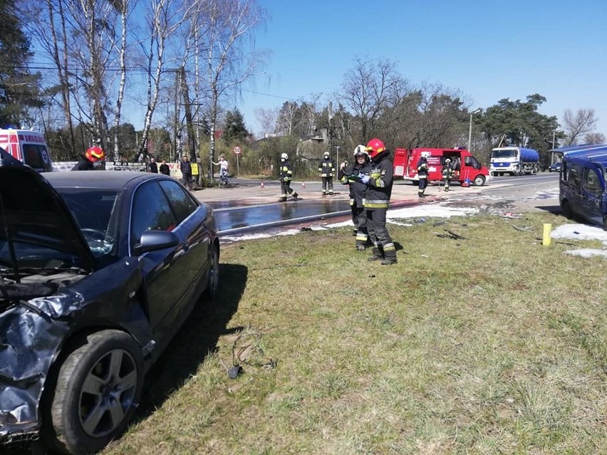 Groźny wypadek u zbiegu ul. Łaskiej i ul. Józefów w Konstantynowie