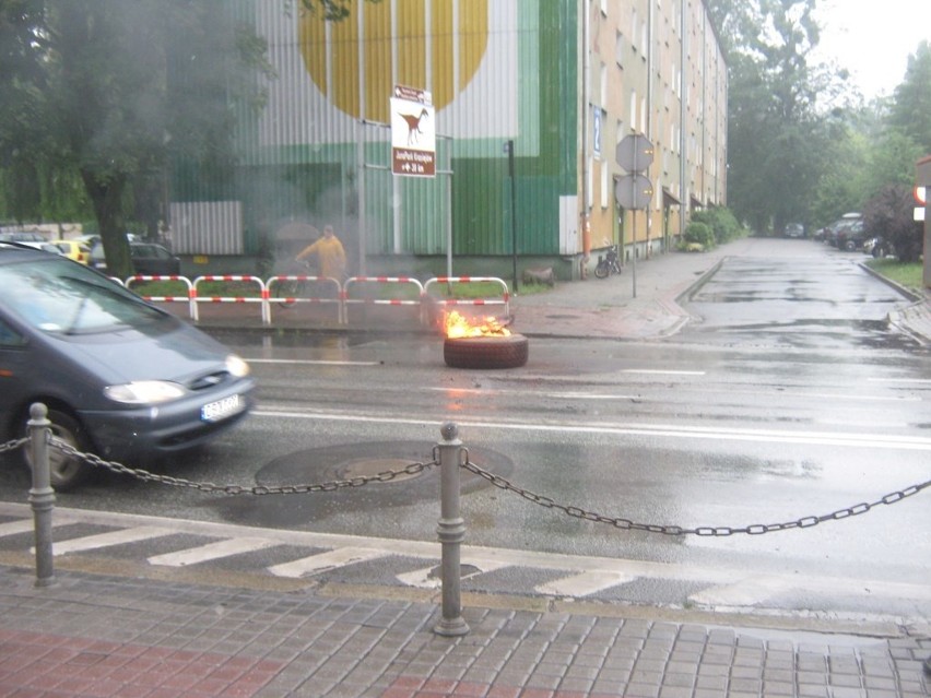 Pożar opony w Strzelcach Opolskich.