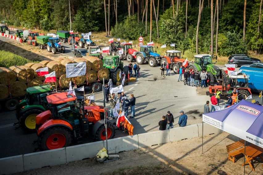 Protest rolników 24 sierpnia 2021 w Kołaczkowie...