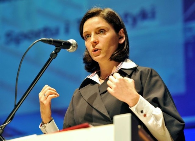Minister Joanna Mucha podczas spotkania