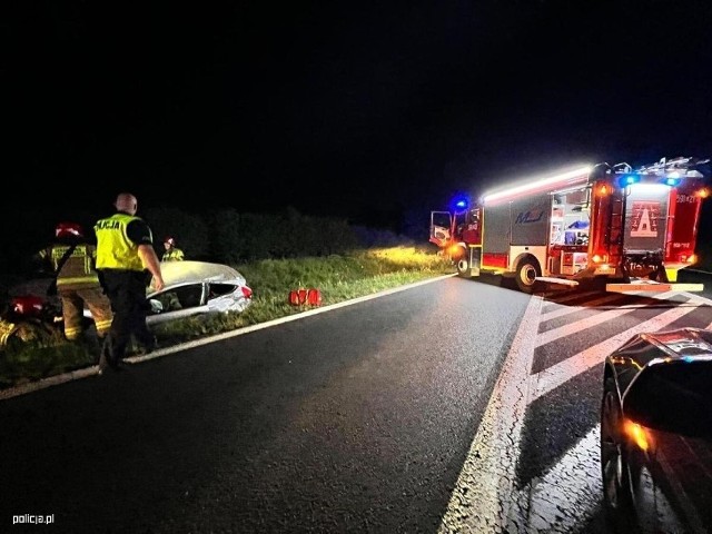 Wypadek samochodu osobowego na drodze krajowej nr 8 (24.07.2023)