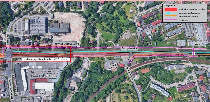 Kraków. Budują Trasę Łagiewnicką, kolejne utrudnienia na ul. Zakopiańskiej [ZDJĘCIA]