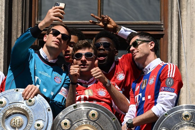 Manuel Neuer, Thomas Müller, Alphonso Davies i Robert Lewandowski