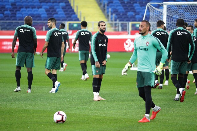 Reprezentacja Portugalii trenuje na Stadionie Śląskim przed meczem z Polską