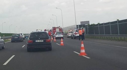 Wypadek na autostradzie A1 w Gliwicach