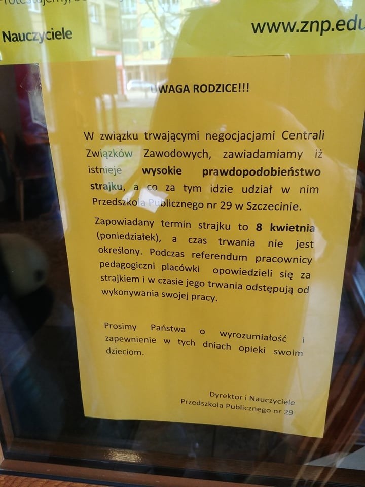 Strajk nauczycieli w Szczecinie. Wiemy, które placówki od poniedziałku będą strajkować [LISTA] (8.04.2019)