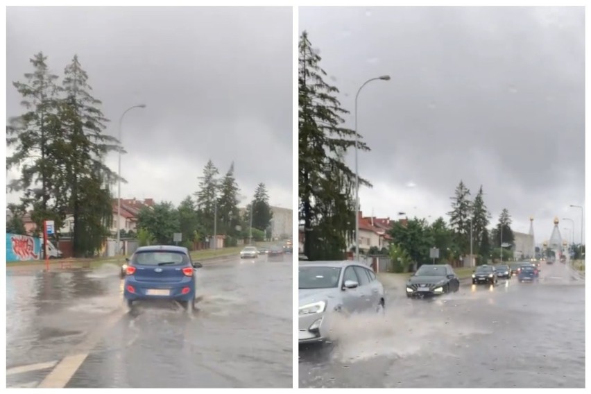Ulica Sławińskiego po opadach deszczu (6 lipca 2022 r.)