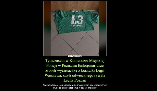 Sprawa koszulki na poznańskiej komendzie stała się na tyle głośna, że pojawił się nawet demotywator na jej temat.