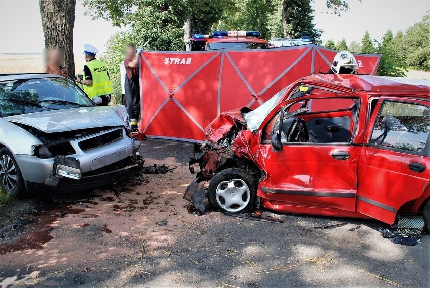 Śmiertelny wypadek w Nowej Cerkwi 7.08.2019. Zderzyły się 2 samochody osobowe. Zginął kierowca Matiza