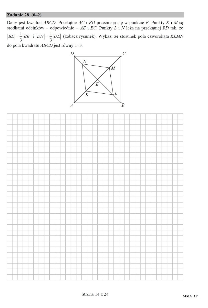 Matura 2015 Matematyka - Geometria i planimetria - proste? ZADANIA - ARKUSZ CKE - ROZWIĄZANIA