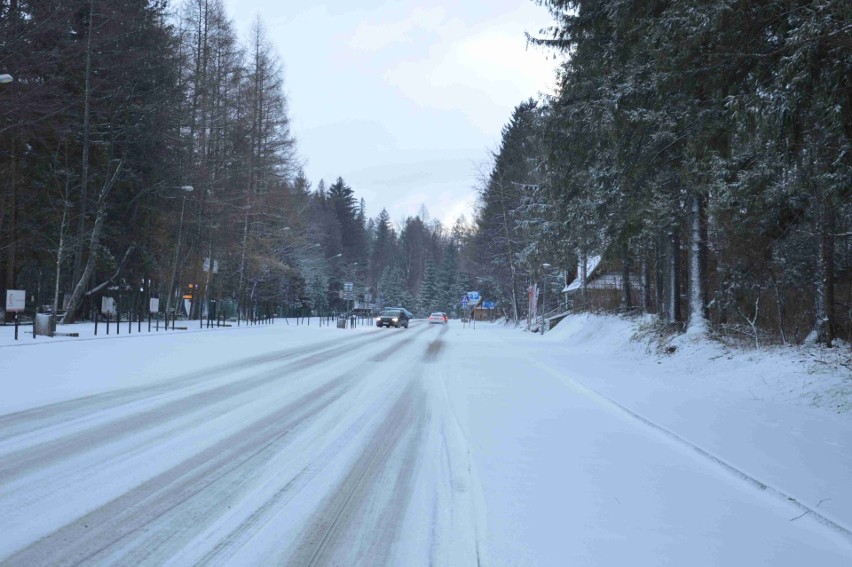 Zakopane pod śniegiem. Uwaga na drogi. Są bardzo śliskie [ZDJĘCIA]