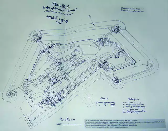 Plan fortu "Tonie" po modernizacji przeprowadzonej na początku XX wieku