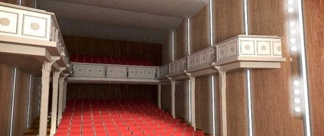 Tak po modernizacji ma wyglądać sala teatralna Zamku Kazimierzowskiego w Przemyślu.
