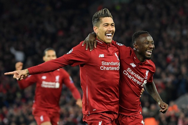 Roberto Firmino (z lewej) i  Naby Keita zapewnili Liverpoolowi zwycięstwo w pierwszym mecz przeciwko Porto