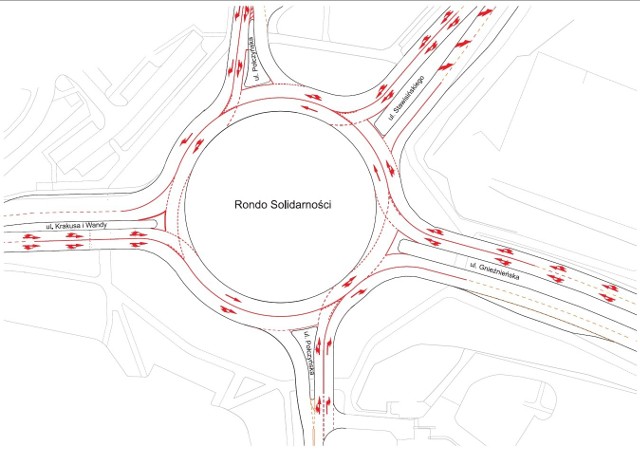 - Kierowcy muszą sugerować się znakami pionowymi i poziomymi, które znajdują się na wjazdach na rondo  - mówi Michał Żuber, dyrektor Zarządu Dróg Wojewódzkich w Koszalinie, który jest autorem nowej organizacji ruchu na rondzie Solidarności.