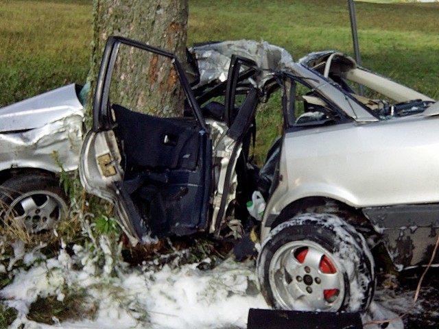 Uderzenie w drzewo było przyczyną śmierci kierowcy na trasie Czarne Małe-Czaplinek.