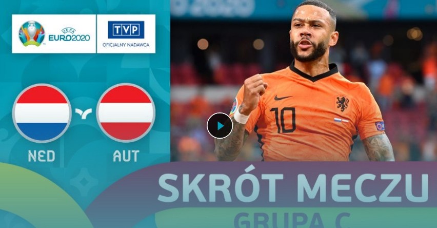 Euro 2020. Skrót meczu Holandia - Austria 2:0 [WIDEO]. Oranje grają dalej