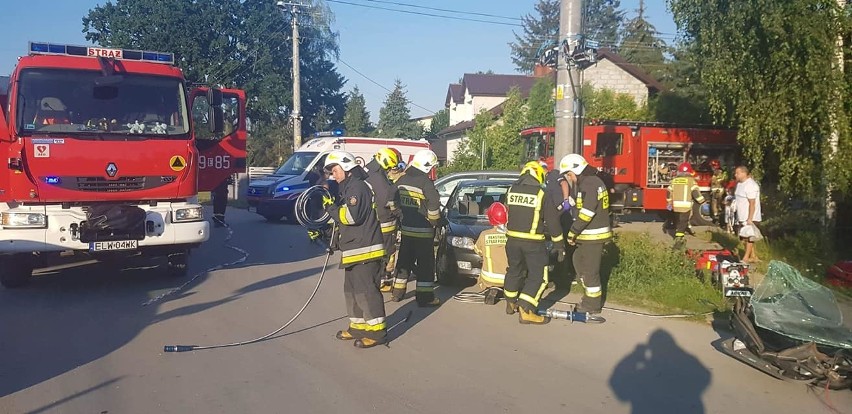 Groźny wypadek w Justynowie pod Łodzią. Ranni ZDJĘCIA